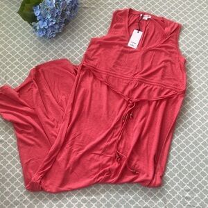 Loveriche Heathered Coral Side Slit Maxi Dress L NWD